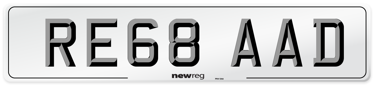 RE68 AAD Number Plate from New Reg